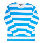 Halloween Costume Waldo Robber Striped Long Sleeve Shirt - S / Blue