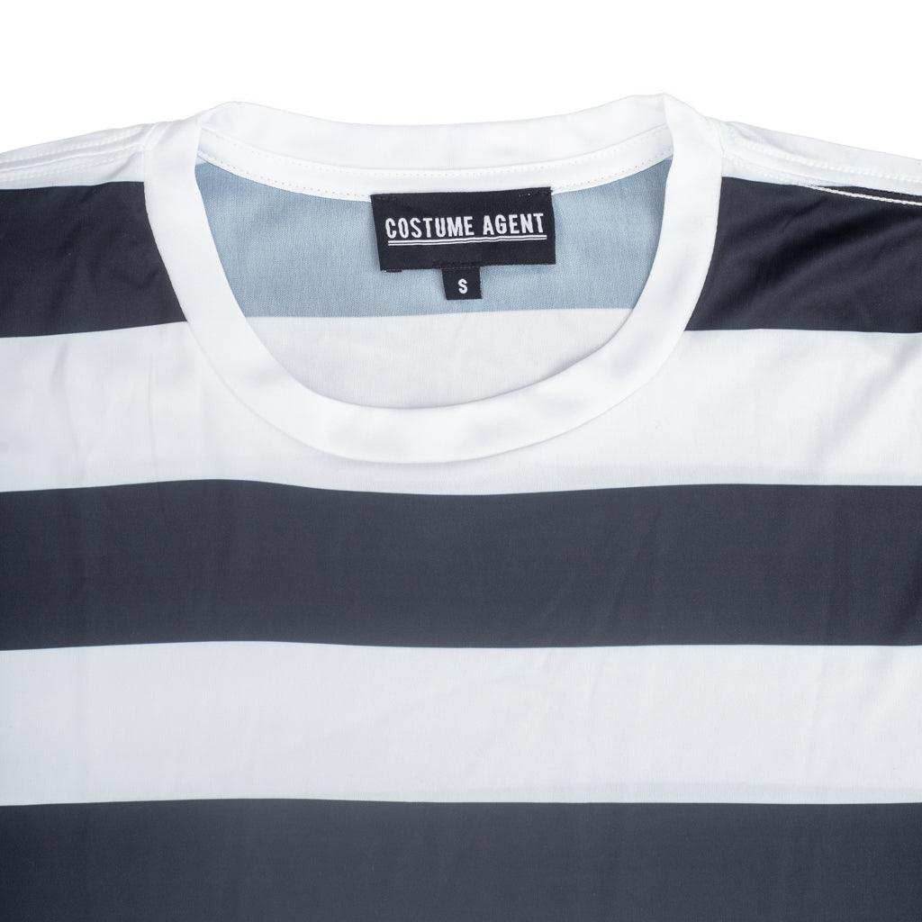 Halloween Costume Waldo Robber Striped Long Sleeve Shirt - S / Black