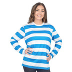 Halloween Costume Waldo Robber Striped Long Sleeve Shirt - S / Black