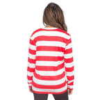 Halloween Costume Waldo Robber Striped Long Sleeve Shirt - S / Black