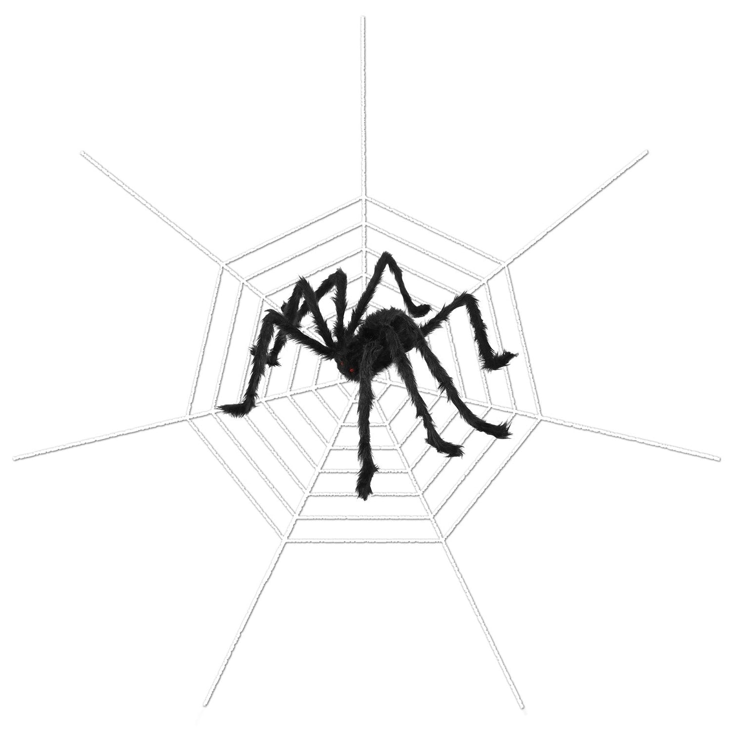 Halloween Decorations Spider Outdoor 59inch Halloween Spider with 126 inch Tarantula Mega Spider Web Hairy Poseable Scary Spider