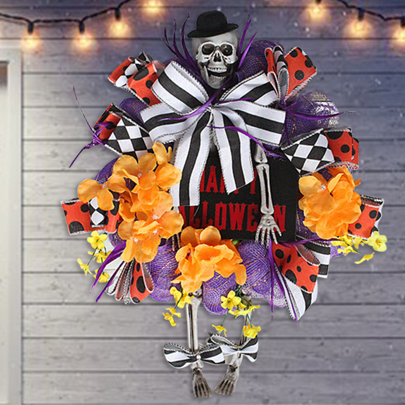 Halloween Funny Clown Wreath Ghost Festival Party Door Hanging Window Wreath Venue Decoration Decorations