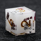 Halloween Killer Bear themed resin dice set with gold numbers