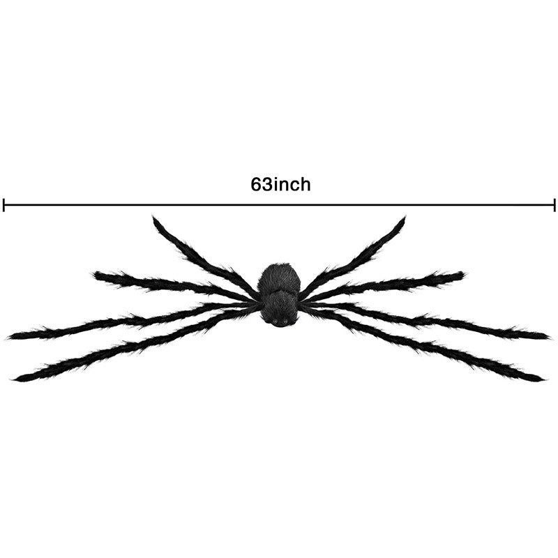 Halloween Luminous Spider Secret Room Trick Props 125cm Plush Big Spider Horror Scary Simulation Spider