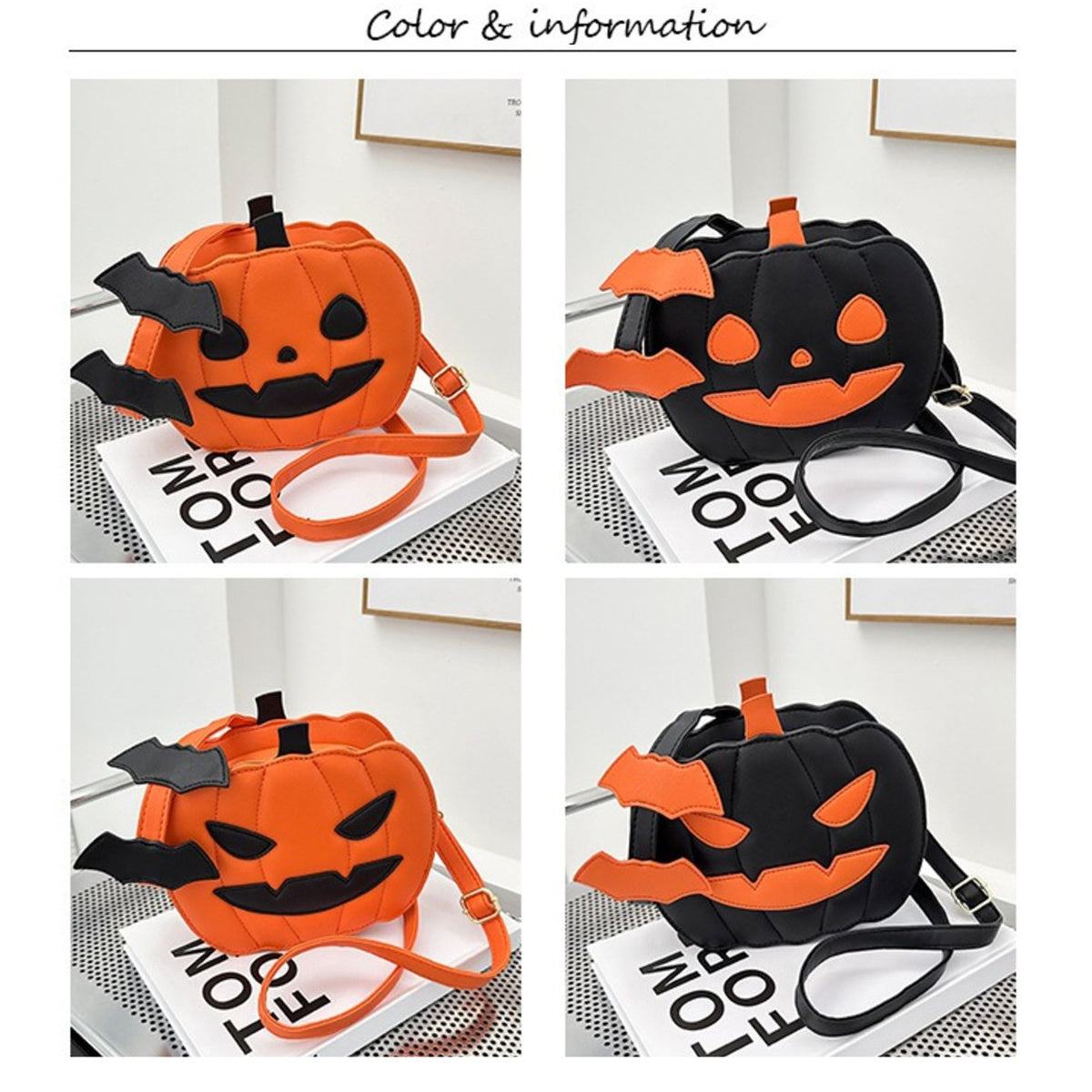 Halloween Pumpkin Crossbody Bag For Women Novelty Pumpkin Purse Halloween Devil Shoulder Bag Funny Crossbody Purse