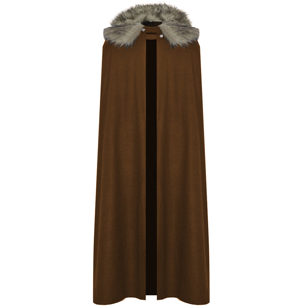 Halloween Retro Medieval Woolen Coat Cloak