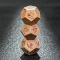 Hand Carved Wooden D12 Dice - Unique Fun Patterns