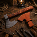 The Iron Raven Damascus Viking Axe – Hand Forged Bearded Hatchet