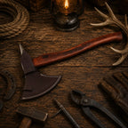 The Odin’s Fang Damascus Viking Tomahawk Axe – Hand Forged Bearded Axe