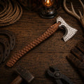 Hand Forged Viking Axe – Carbon Steel with Jigged Rosewood Handle