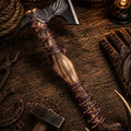 Hand Forged Viking Battle Axe – 1095 Carbon Steel & Ash Wood