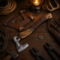 Hand Forged Viking Tomahawk Axe – Ash Wood Leather Wrapped Handle