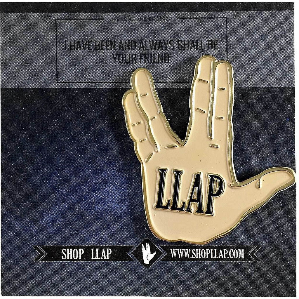 LLAP Enamel Pin With Vulcan Hand Salute - Neutral