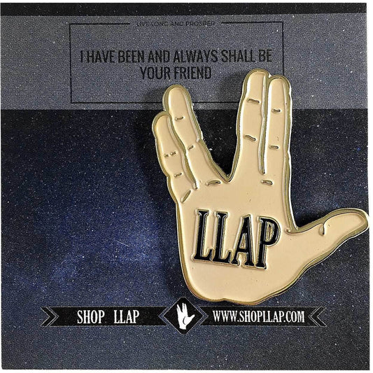 LLAP Enamel Pin With Vulcan Hand Salute - Neutral