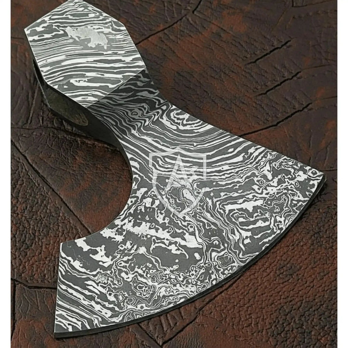 Handmade Damascus Steel Blank Axe Head – Pattern Welded Viking Tomahawk Head for Custom Handle Builds | JW SteelCrafts