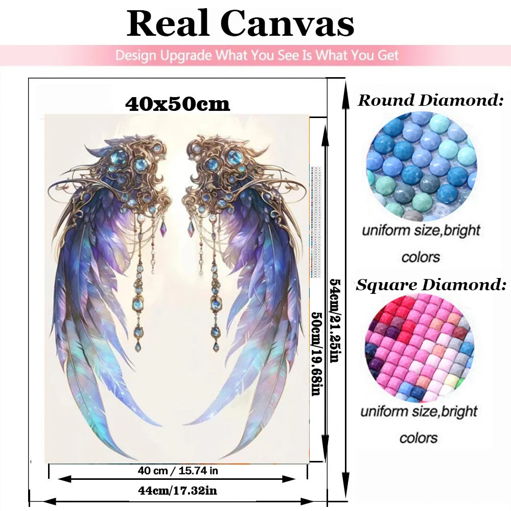 Handmade DIY Dream Rose Wings Diamond Painting Kit Abstract Art Picture Cross Stitch Embroidery Diamond Mosaic Home Decoration