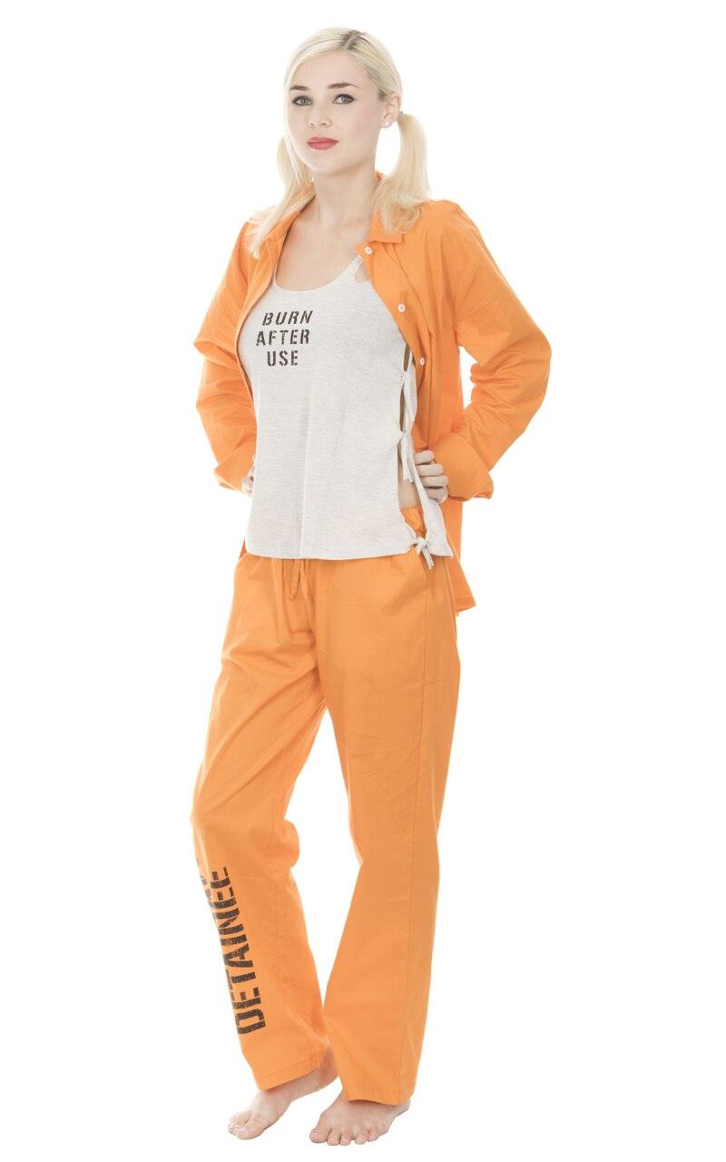 Harley Quinn Detainee Halloween Cosplay Costume Set