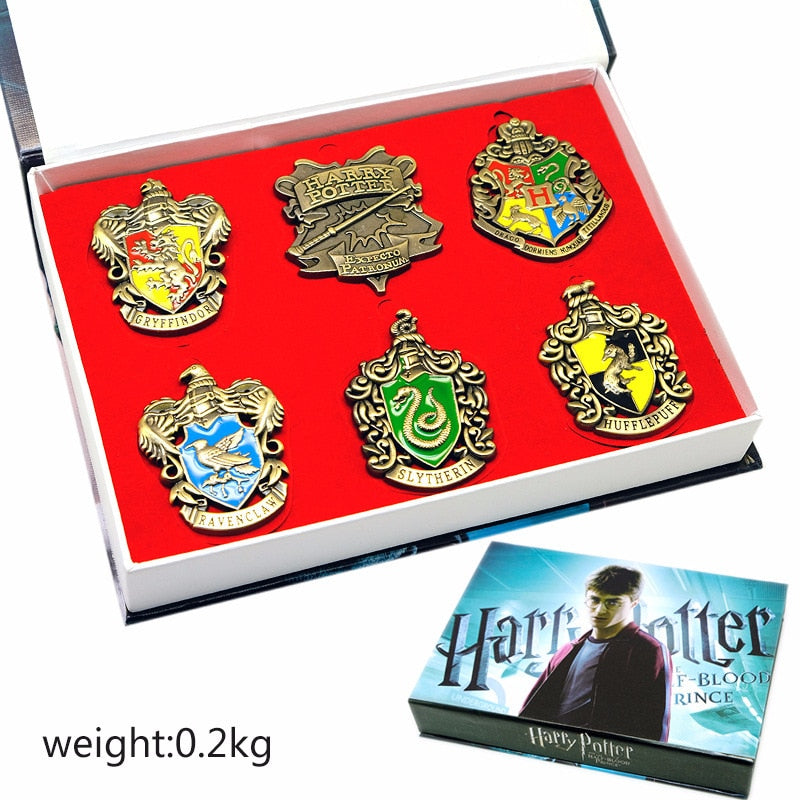 Harri Potter Seal Stamp Vintage Alphabet Wax 3D Metal Badge Seal Sets Hermione Magic Wand Weapon Keychain Necklace Box Toy