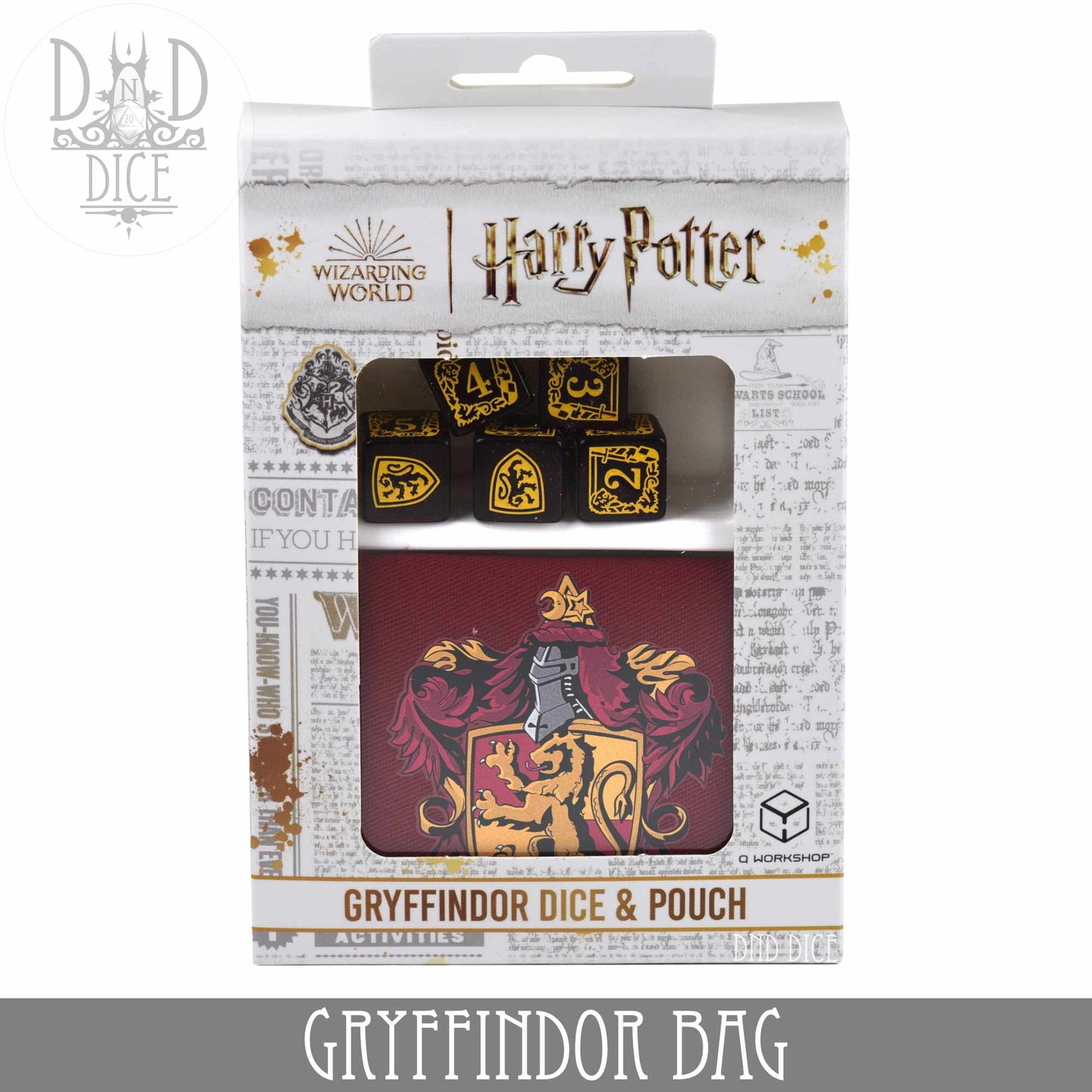 Harry Potter - Gryffindor Dice Bag & 5D6