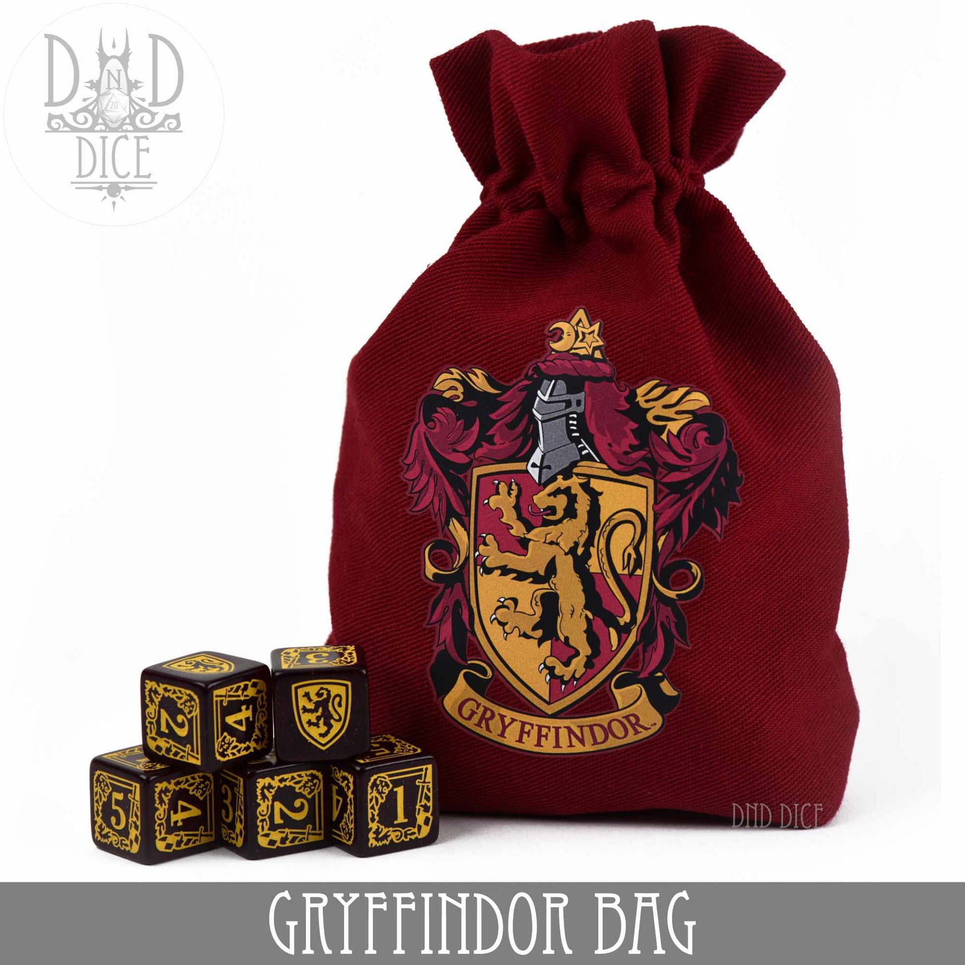 Harry Potter - Gryffindor Dice Bag & 5D6