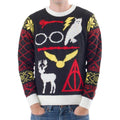 Harry Potter Owl Deathly Hallows Sign Ugly Christmas Sweater - XS