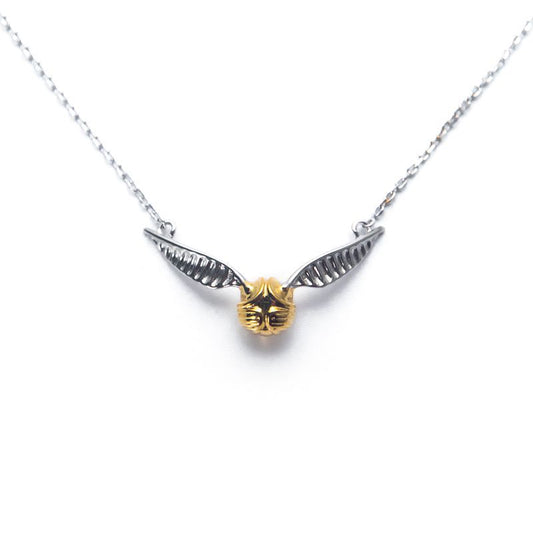 Harry Potter Surroundings Golden Snitch Necklace 925 Silver Electroplating Two-color Real Gold Plated Small and Exquisite Clavicle Chain