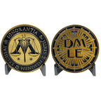 EL8-021 Department of Magical Law Enforcement DMLE Challenge Coin Antique Gold plated - 