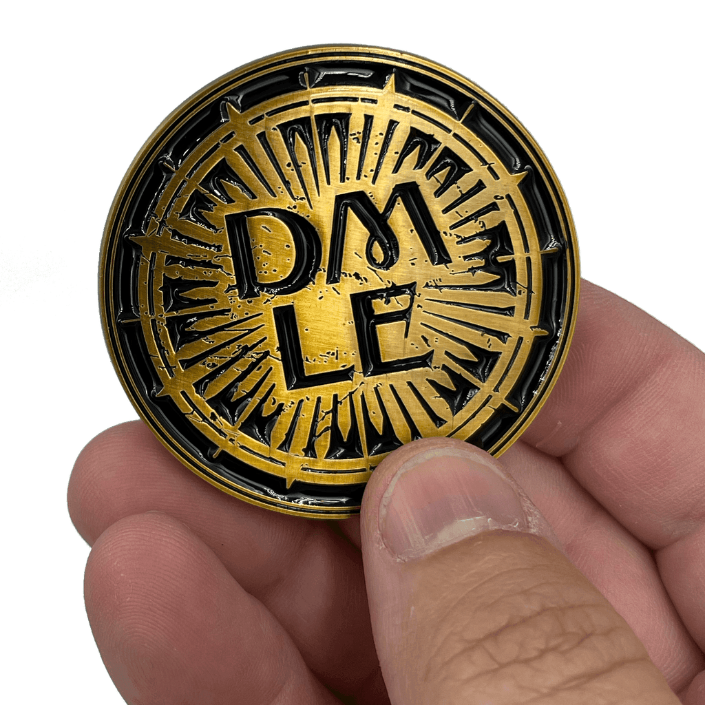 EL8-021 Department of Magical Law Enforcement DMLE Challenge Coin Antique Gold plated - 