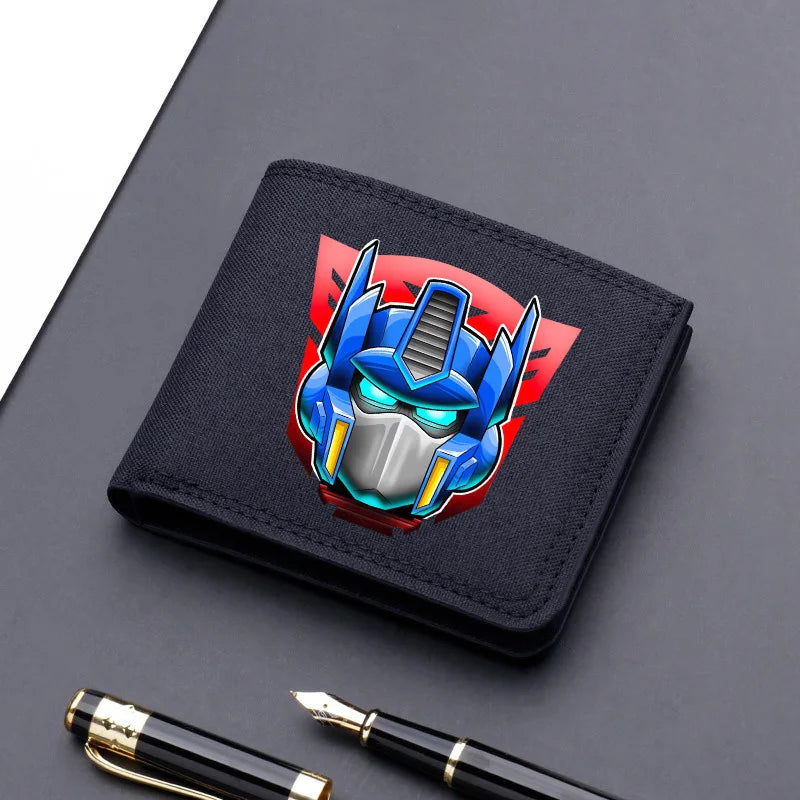 Hasbro Transformers Canvas Men Wallet Black/blue/gray Card Holder Wallet Male Money Bag bank Holder Short Purse Credit Case Bag