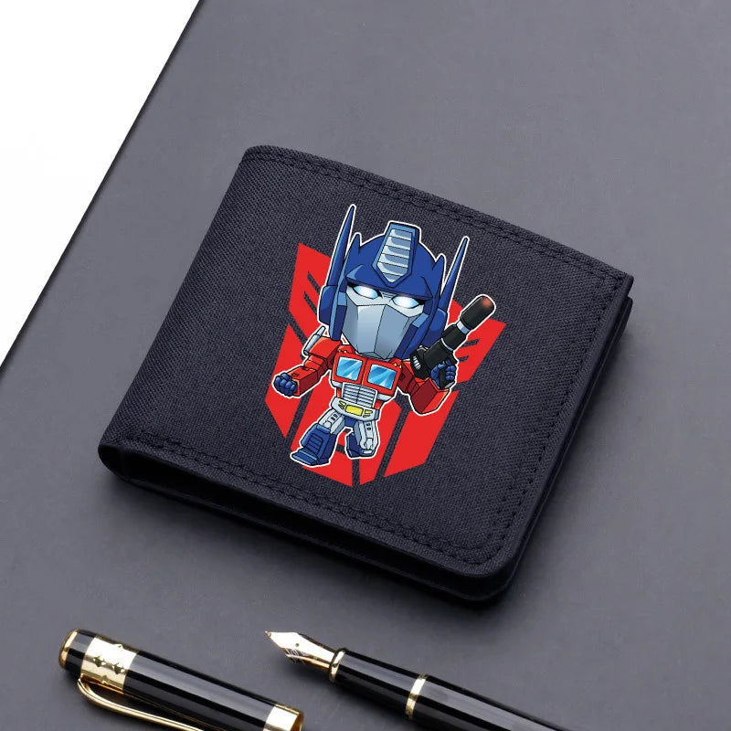 Hasbro Transformers Canvas Men Wallet Black/blue/gray Card Holder Wallet Male Money Bag bank Holder Short Purse Credit Case Bag