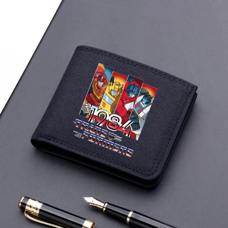 Hasbro Transformers Canvas Men Wallet Black/blue/gray Card Holder Wallet Male Money Bag bank Holder Short Purse Credit Case Bag