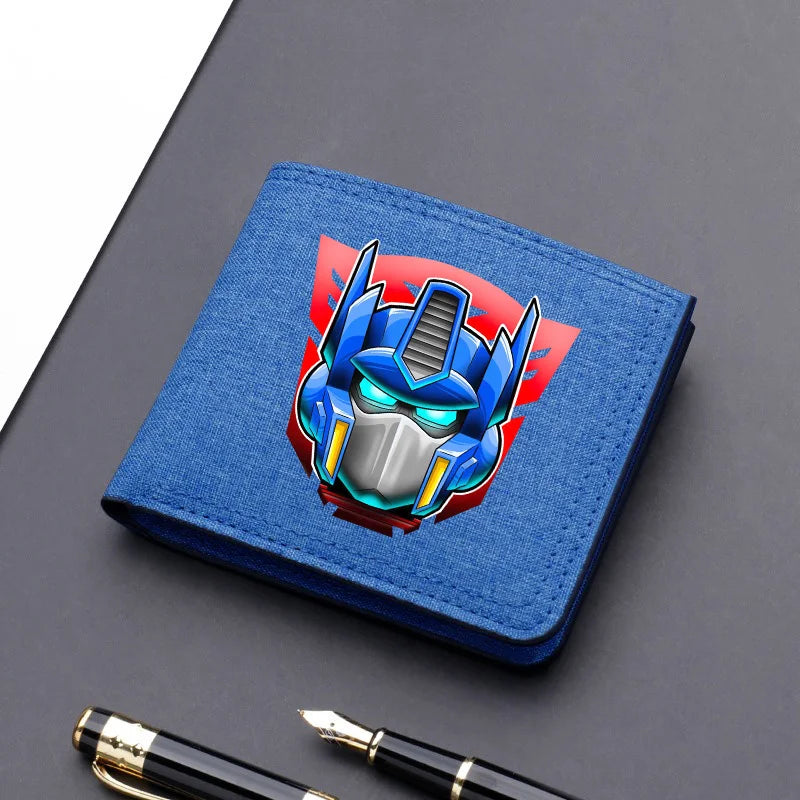 Hasbro Transformers Canvas Men Wallet Black/blue/gray Card Holder Wallet Male Money Bag bank Holder Short Purse Credit Case Bag