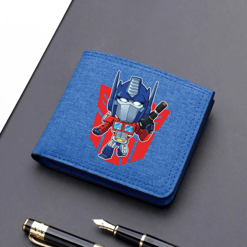 Hasbro Transformers Canvas Men Wallet Black/blue/gray Card Holder Wallet Male Money Bag bank Holder Short Purse Credit Case Bag