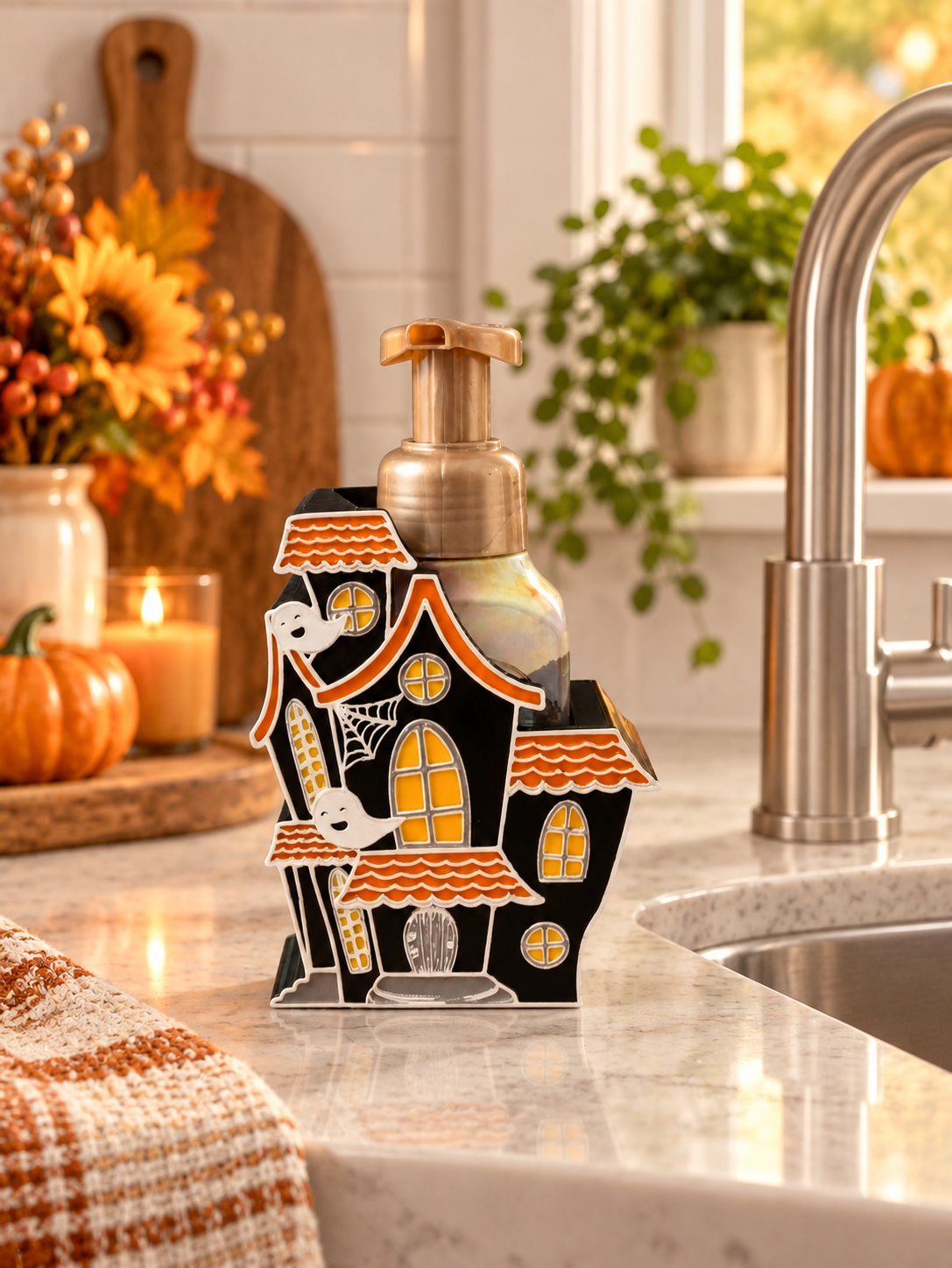 Haunted House Halloween Soap Dispenser Holder