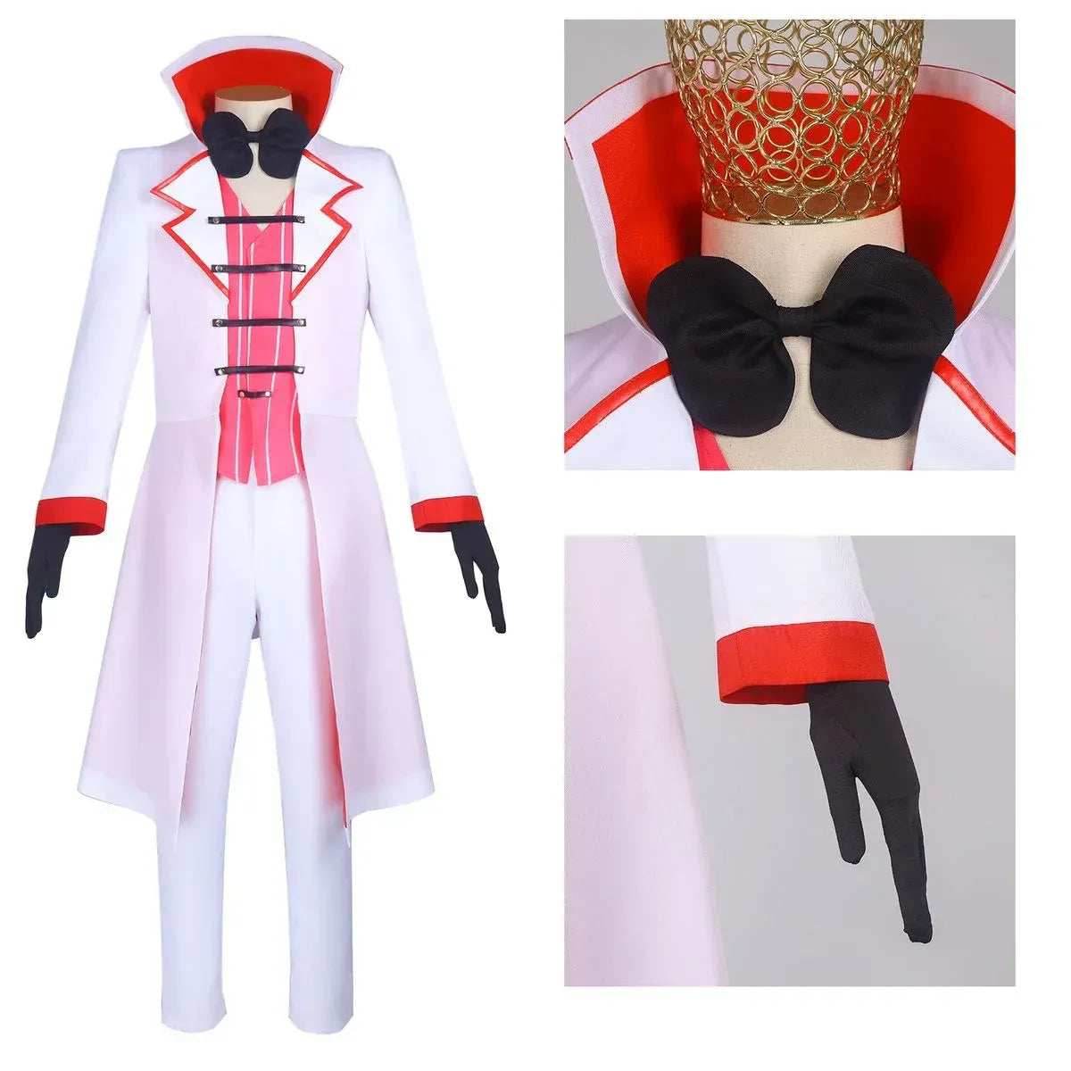 Hazbin Hotel Lucifer Cosplay Costume - Suit, Vest, Wig - S / Wig Only
