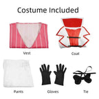 Hazbin Hotel Lucifer Cosplay Costume - Suit, Vest, Wig - S / Wig Only