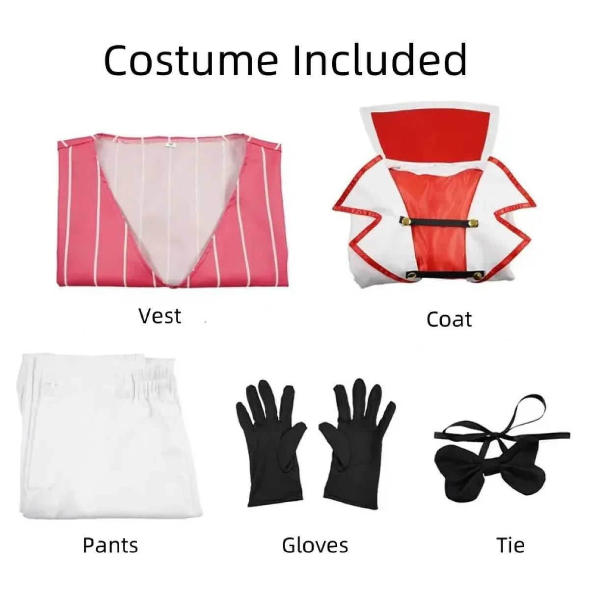 Hazbin Hotel Lucifer Cosplay Costume - Suit, Vest, Wig - S / Wig Only