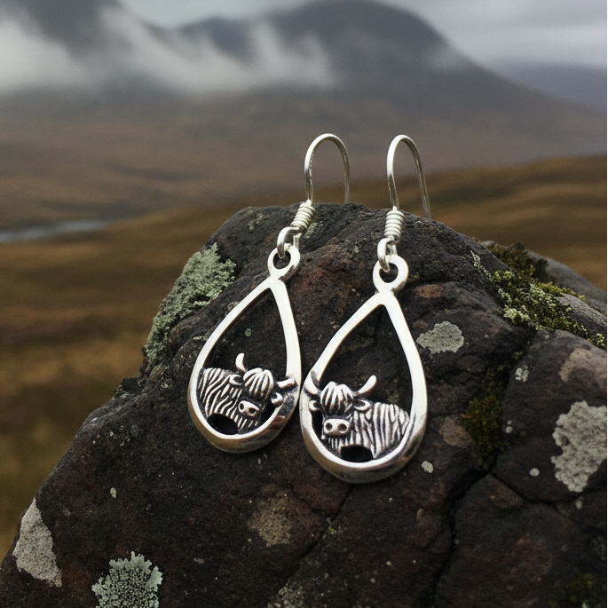 Galloway Highland Cow Earrings