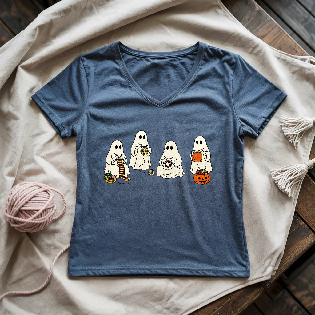 Ghost Stitchers Society Lady V-neck