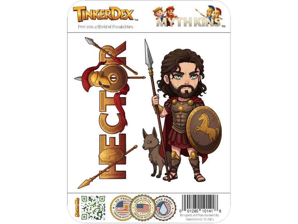 Hector Sticker and Magnet – Korythaiolos Mythkins™ – Hero of Troy | Waterproof & UV-Proof - Sticker / Mini