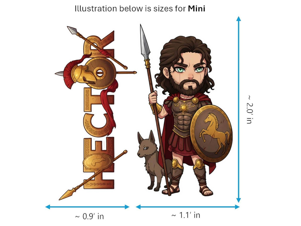 Hector Sticker and Magnet – Korythaiolos Mythkins™ – Hero of Troy | Waterproof & UV-Proof - Sticker / Mini