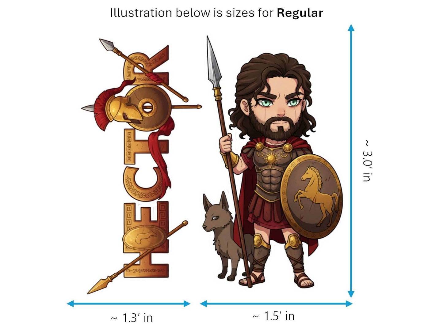 Hector Sticker and Magnet – Korythaiolos Mythkins™ – Hero of Troy | Waterproof & UV-Proof - Sticker / Regular