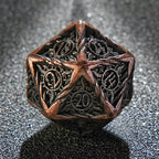Helios Antique Red Copper Solid Metal DND Dice Set