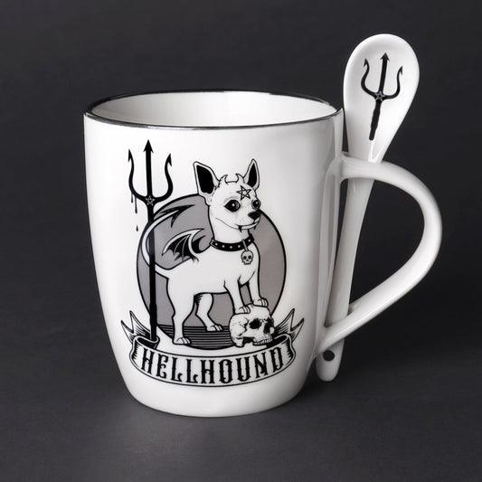 Hellhound Mug Mug Tea Cup and Spoon