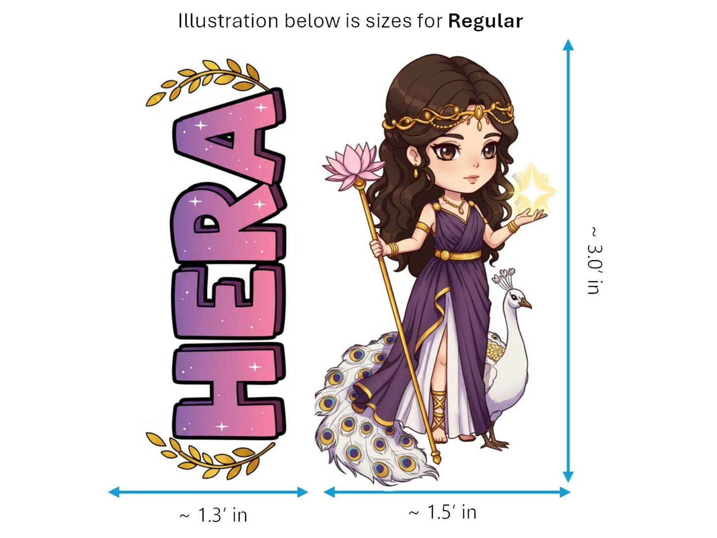 Hera Sticker and Magnet – Basileia Mythkins™ – Queen of the Gods and Marriage | Waterproof & UV-Proof - Sticker / Regular