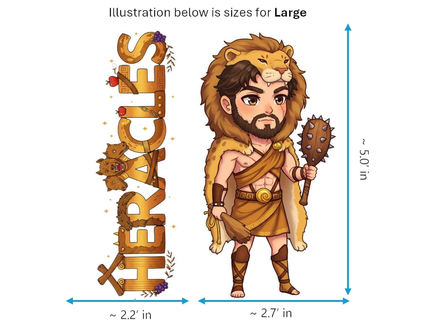 Heracles Sticker and Magnet – Kallinikos Mythkins™ – Greatest Greek Hero | Waterproof & UV-Proof - Sticker / Large