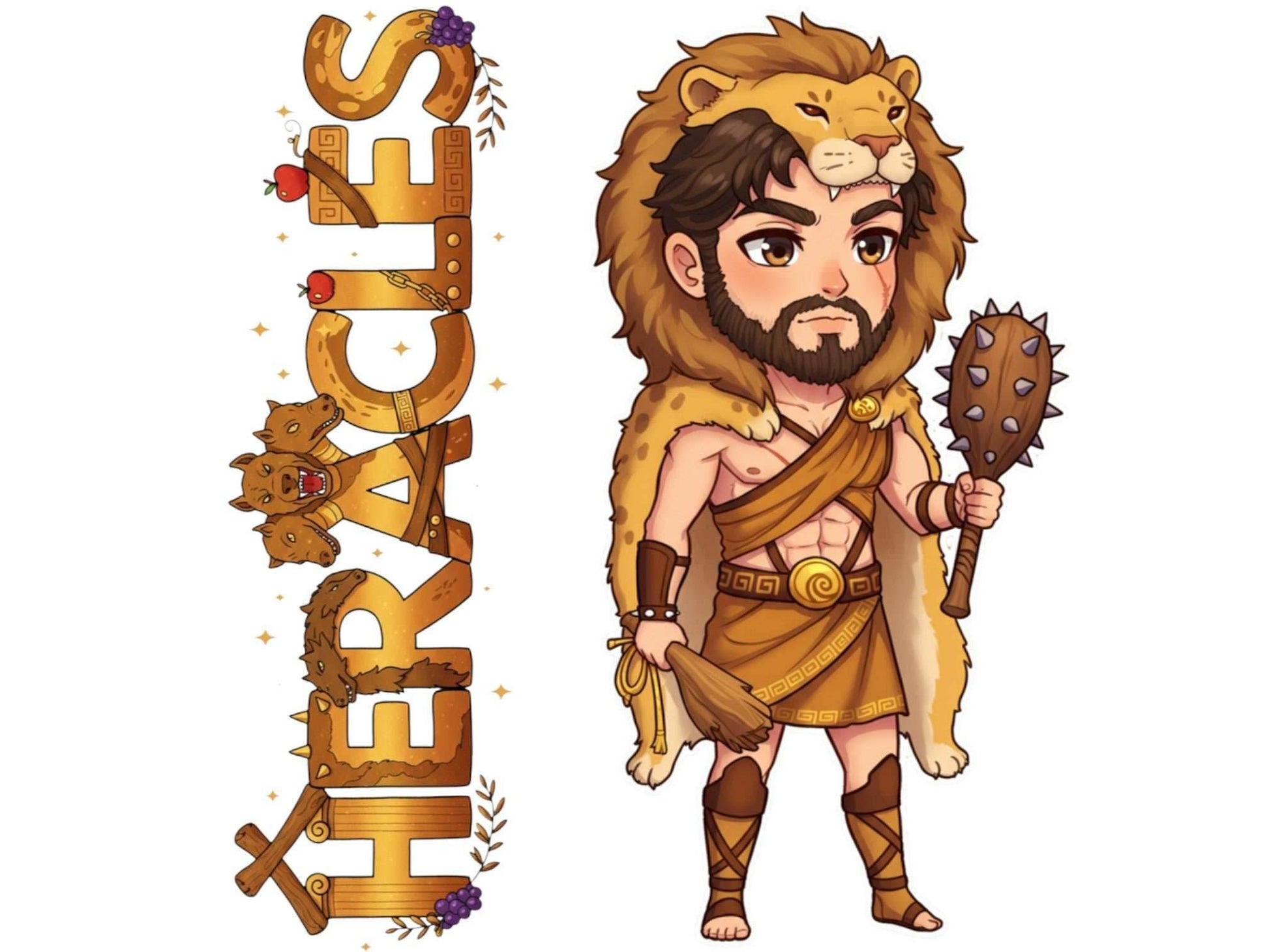 Heracles Sticker and Magnet – Kallinikos Mythkins™ – Greatest Greek Hero | Waterproof & UV-Proof - Sticker / Mini
