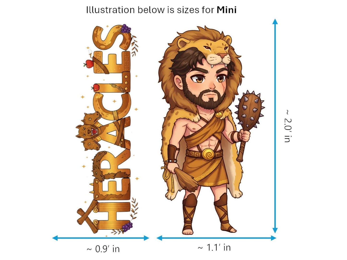 Heracles Sticker and Magnet – Kallinikos Mythkins™ – Greatest Greek Hero | Waterproof & UV-Proof - Sticker / Mini