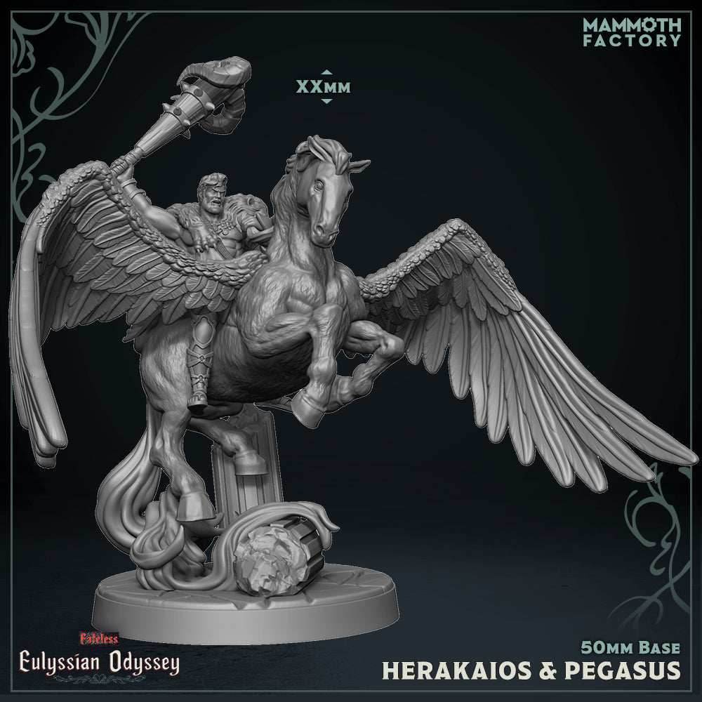 Herakaios & Pegasus (Male Human Barbarian Cavalry Unit) - 
