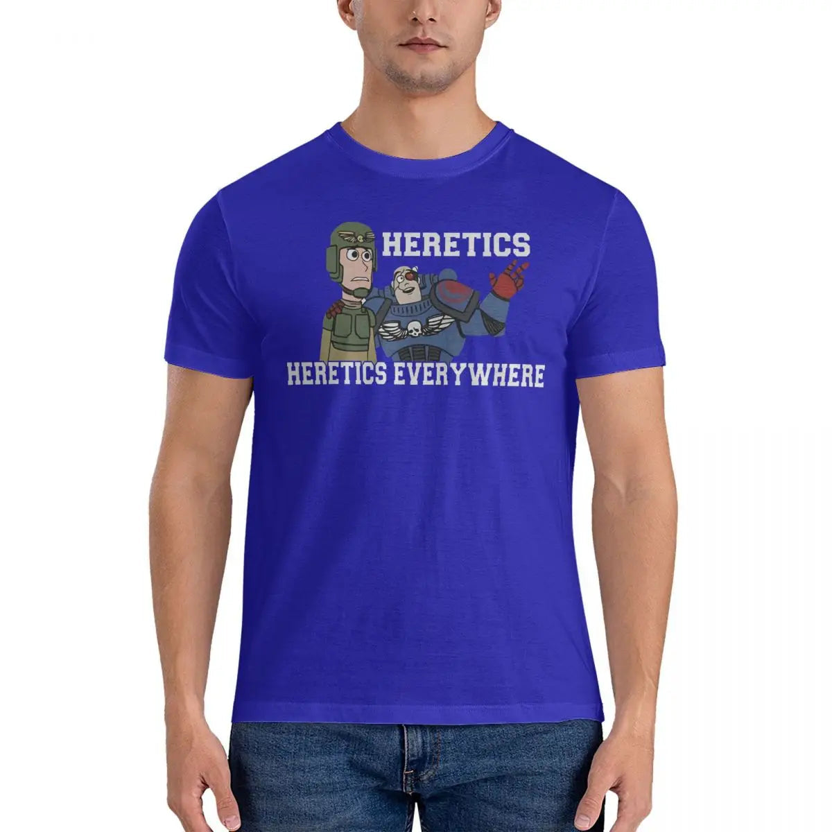 Heretics, Heretics Everywhere Print T-Shirts Men W-Warhammer 40k Unique Cotton Tees Crewneck Short Sleeve T Shirts